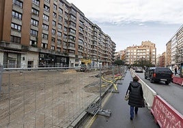 Estado actual de las obras de reparación de las zonas verdes de la plaza del Continental.