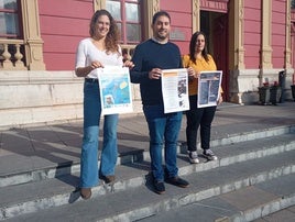 Aldana Rancaño, David González y Paula Riobello presentaron el programa de actividades para las navidades.