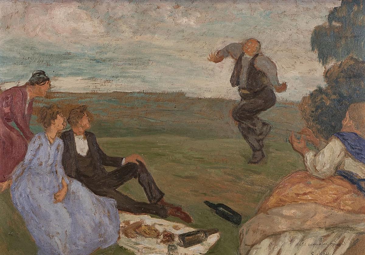 'El suegro se ajuma', obra de Evaristo Valle de 1918, de una colección particular.