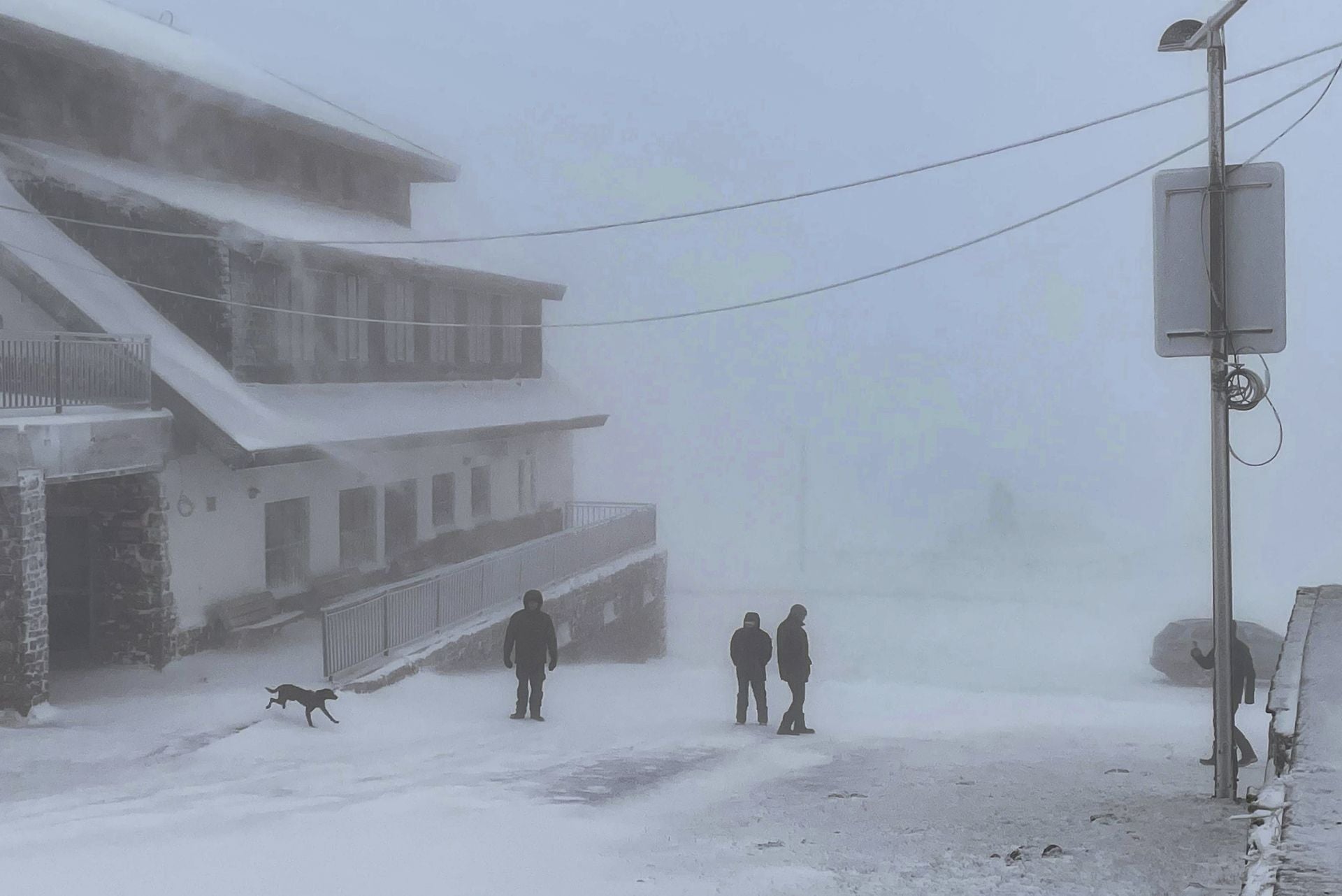 El primer temporal invernal en Asturias: nieve, fuerte viento y lluvia