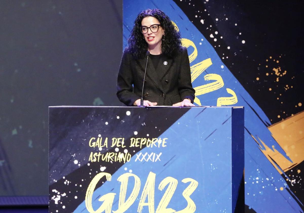 Vanessa Gutiérrez, consejera de Cultura y Política Llingüística y Deporte, en la Gala del Deporte Asturiano.