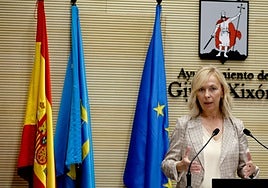 Sara Álvarez Rouco, portavoz de Vox, en rueda de prensa.