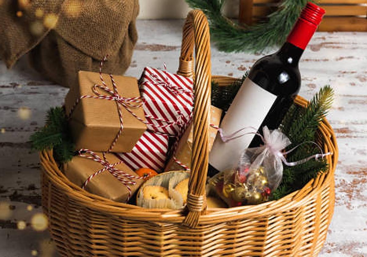 Una cesta de Navidad.