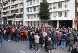 Concentración en Oviedo este martes por parte de los trabajadores de Hunosa.