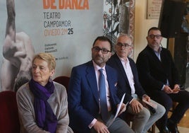 Pilar Rubiera, David Álvarez, Antón García y Cosme Marina, en la presentación.