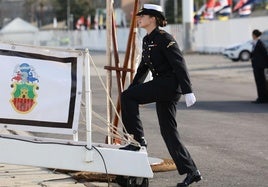 La Princesa Leonor sube al buque escuela Juan Sebastián de Elcano en Cádiz