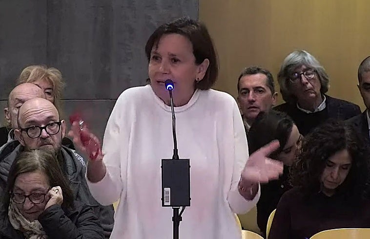 Carmen Moriyón, durante su declaración en la segunda sesión del juicio contra Francisco Álvarez-Cascos por apropiación indebida celebrada esta mañana.