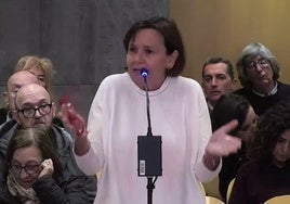 Carmen Moriyón, durante su declaración en la segunda sesión del juicio contra Francisco Álvarez-Cascos por apropiación indebida celebrada esta mañana.