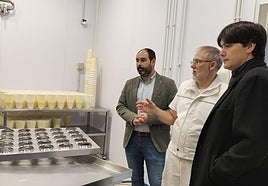 Borja Sánchez y David Álvarez en un momento de la visita.