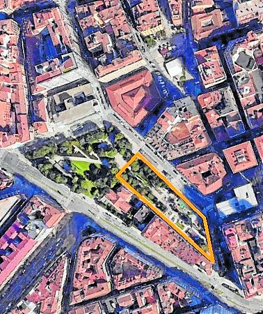 Plano de situación del antiguo velódromo municipal al este de la plaza de Europa.