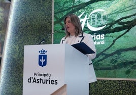 Gimena Llamedo, durante la presentación del logo del 40 aniversario.