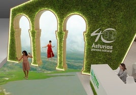 El estand de Asturias en Fitur conmemora los 40 años de la marca.