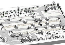 Infografía del aspecto que presentará el futuro área de autocaravanas.