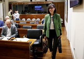 Nieves Roqueñí, tras una comparecencia en la Junta General del Principado de Asturias.