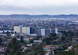 Vista del estado de las obras del Hospital de Cabueñes.