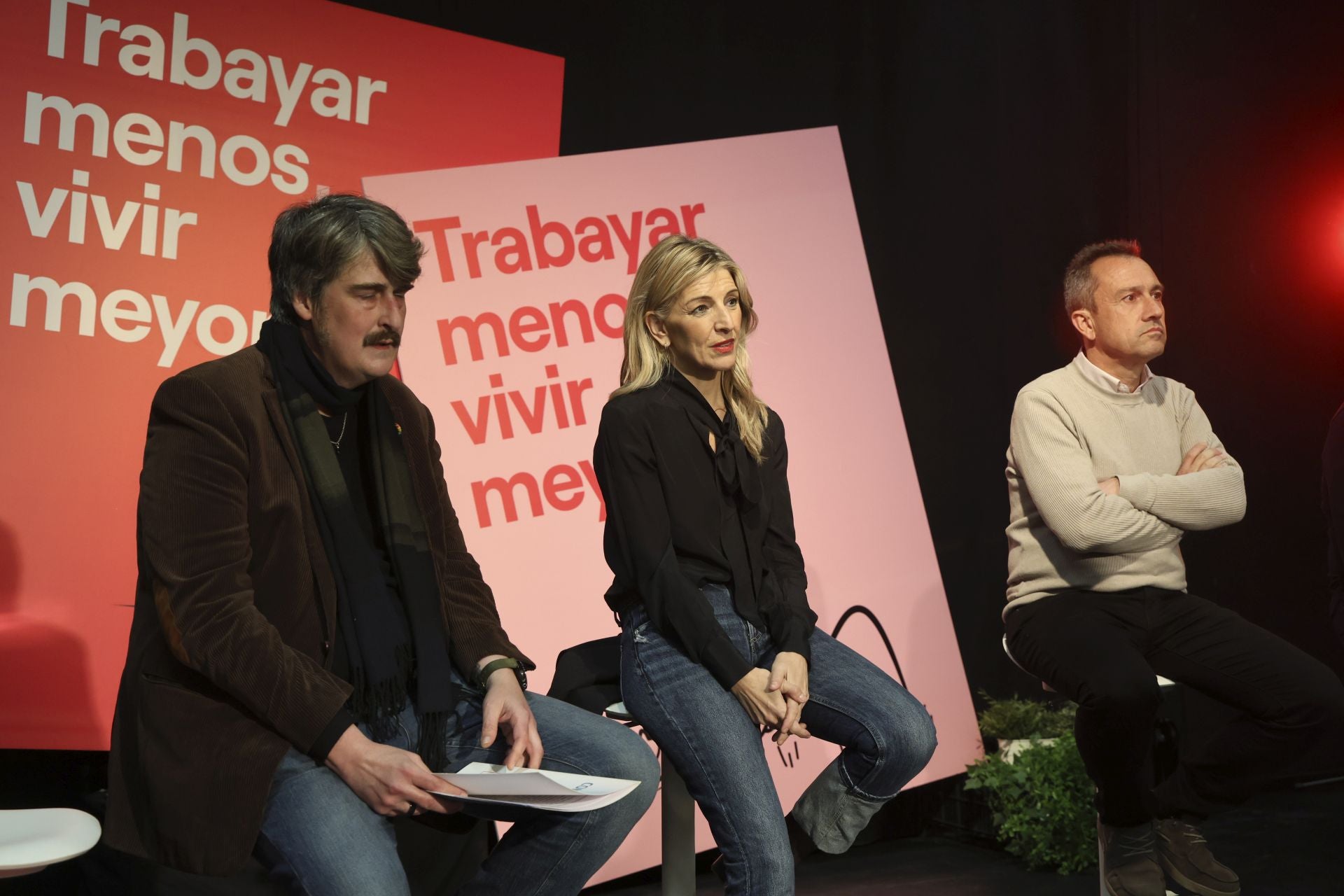 Yolanda Díaz alza la voz en Gijón por la reducción de la jornada