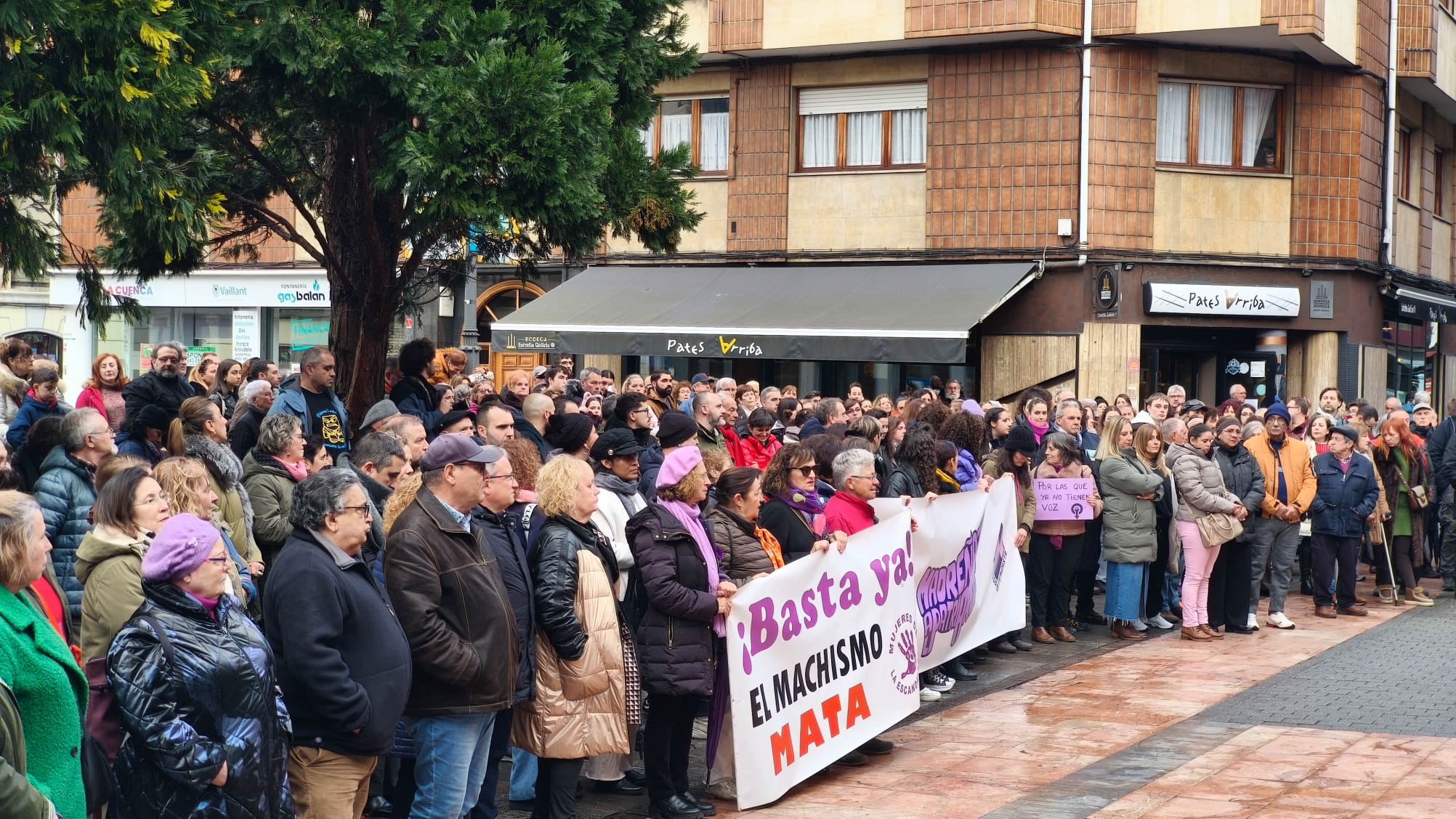 Multitudinaria manifestación en Langreo en repulsa por el asesinato machista