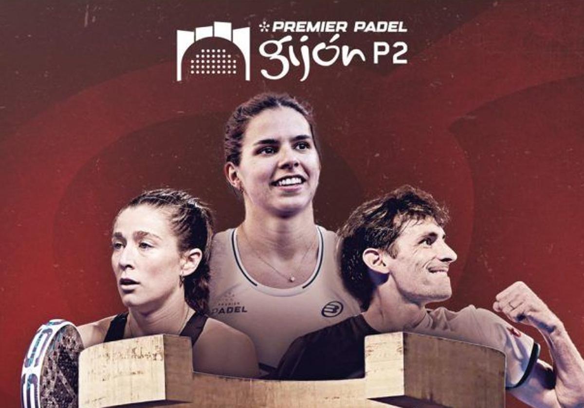 Cartel con el que se anuncia el Gijón Premier Padel.