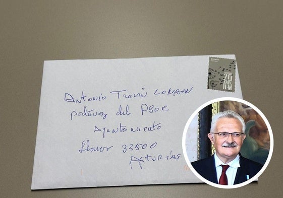 El sobre que contenía la carta anónima contra Antonio Trevín.