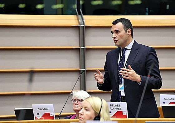 El consejero de Hacienda, Guillermo Peláez, durante el pleno.