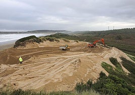 Actuación en las dunas del Espartal, en Castrillón.