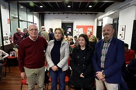 De izquierda a derecha, Mario Peláez, secretario de organización; Delia Losa; Adriana Lastra, delegada de Gobierno, y Aquilino Díaz.