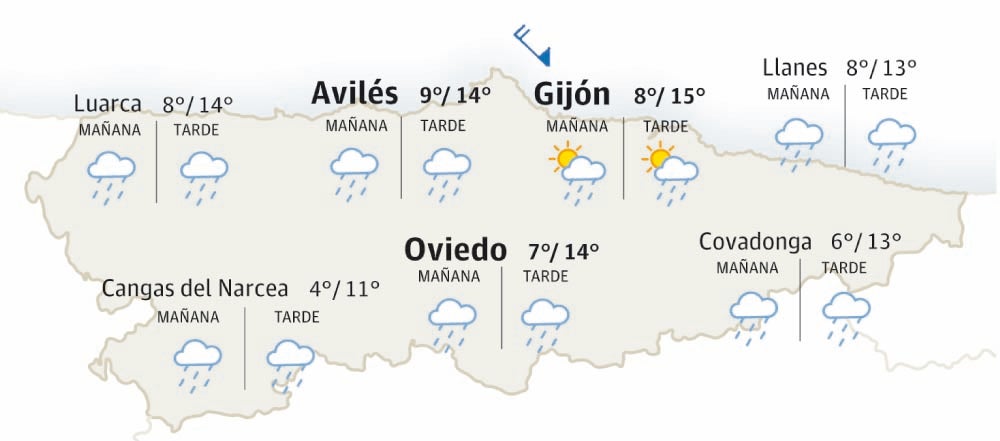 El tiempo en Asturias: esta es la previsión para este martes, 25 de febrero