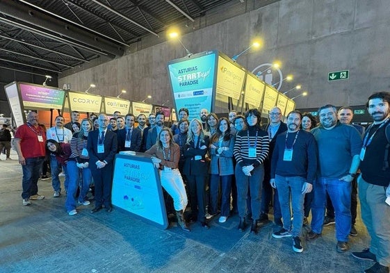 Miembros de la delegación asturiana presente en el Mobile World Congress de Barcelona.