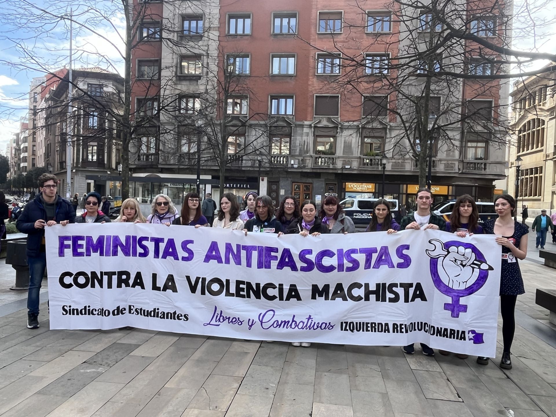 Estudiantes en la protesta de Gijón.