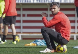 Albés, durante un entrenamiento reciente, en Mareo.