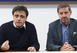 Javier Ballina y Carlos Fernández Llaneza, durante la rueda de prensa.