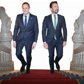 Adrián Pumares y Álvaro Queipo, en la Junta General.