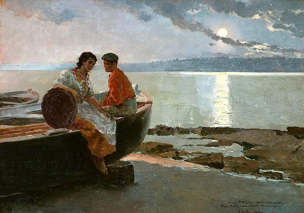 Pescadores al atardecer, de Martínez Abades