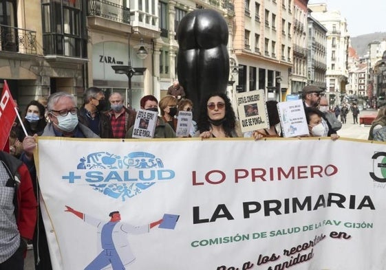 Una de las movilizaciones organizadas por la plataforma en defensa de al sanidad pública.