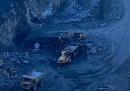 Foto obtenida por Promining que asegura se corresponde a una explotación a cielo abierto donde solo estaría autorizado de forma subterránea.