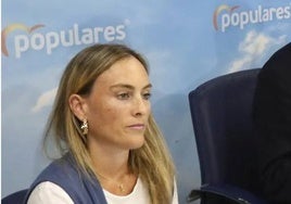 Cristina Villanueva, durante un acto en la sede del PP de Gijón.