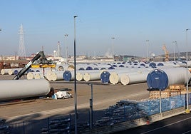 Piezas fabricadas por Windar para un parque eólico en EE UU.