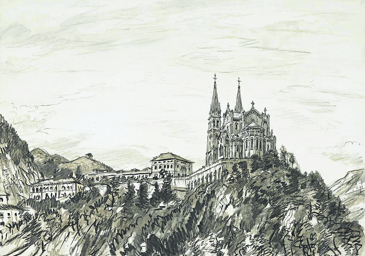 Estampa de Covadonga que guardan las Galerías de Escocia.