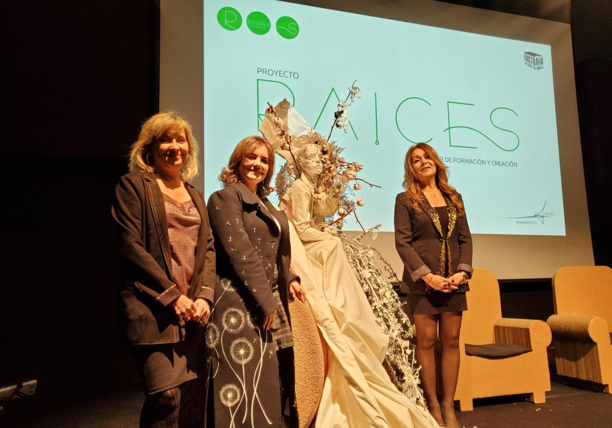 Anabel Barrio, Yolanda Alonso y Virginia Abzueta, ayer en la Factoría Cultural.