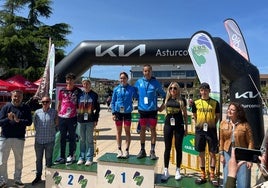 Podio del Campeonato de Asturias de Duatlón.