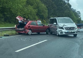 Estado en el que quedaron los vehículos accidentados.