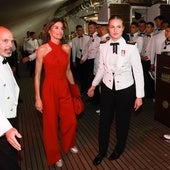 La Reina Letizia y la Princesa Leonor, en la recepción celebrada en Panamá a bordo de Elcano.