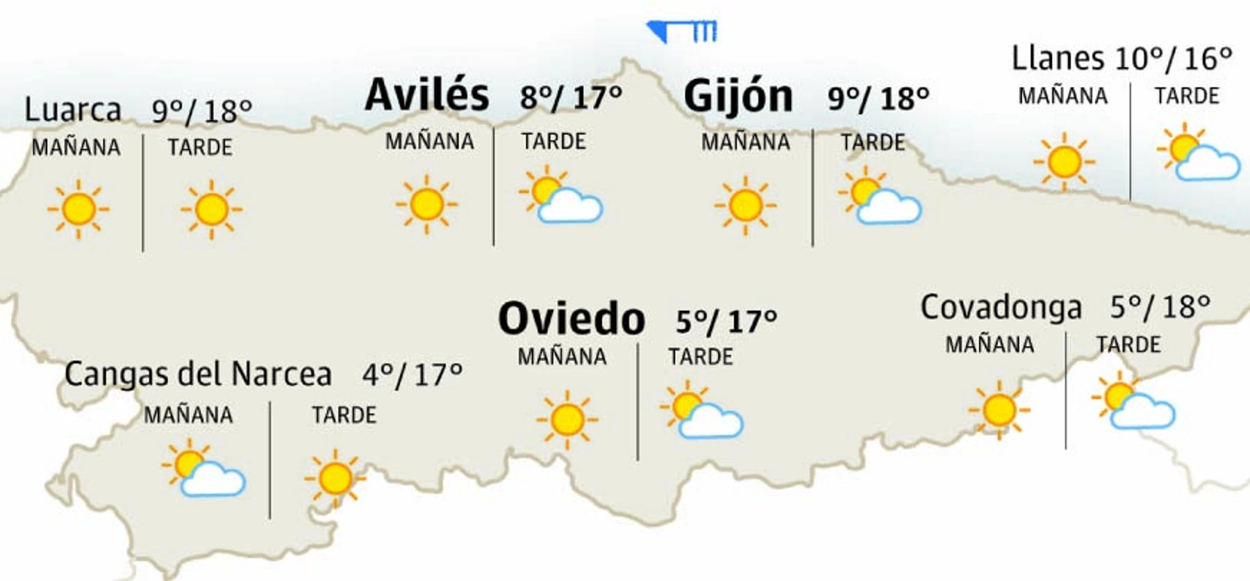 El tiempo en Asturias: esta es la previsión para este miércoles 7 de mayo