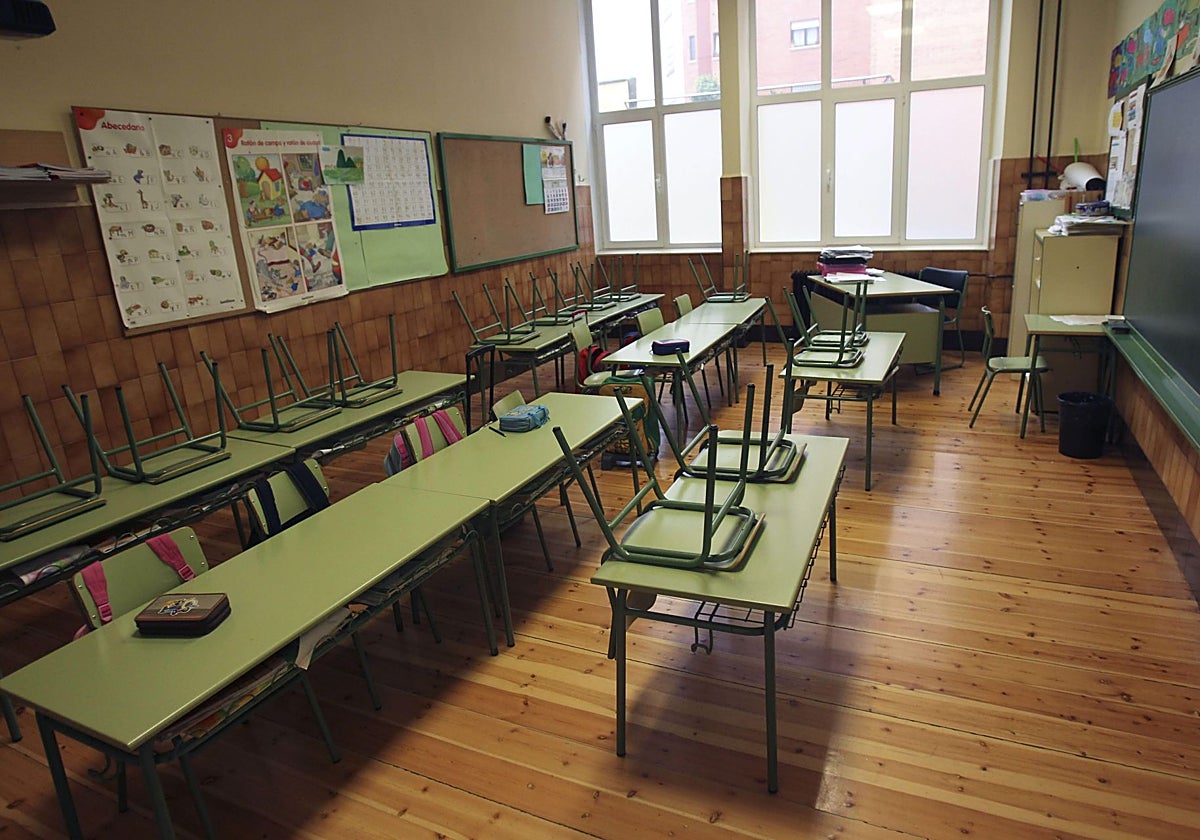 Un aula vacía en una jornada de huelga educativa en 2013.