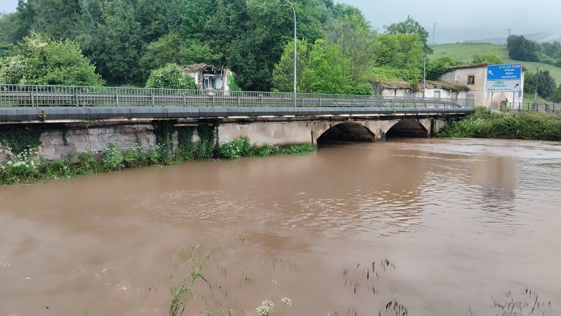 Los estragos de la intensa lluvia caída en Asturias