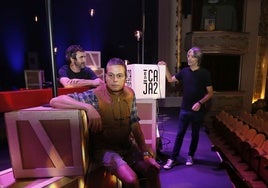 Josele García, en primer término, con Jaime Rodríguez y Pedro Vigil.