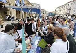 Los puestos atrajeron a un gran número de personas a lo largo de toda la mañana.