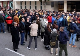 Protestas ante la sede de Hunosa, en Oviedo, el pasado diciembre.