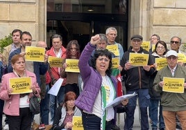 Geli García durante la lectura del manifiesto.