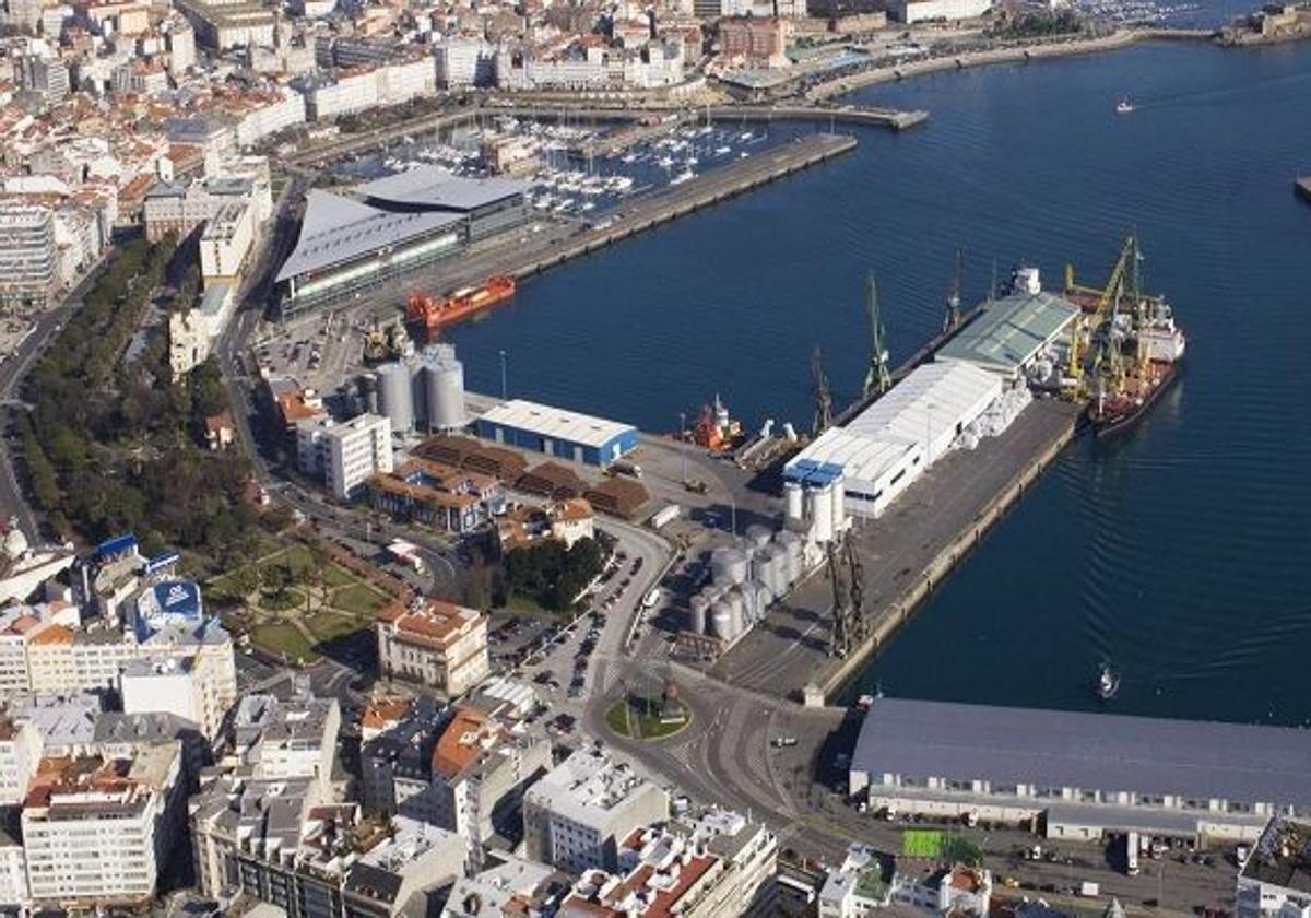 Imagen aérea del puerto interior de La Coruña